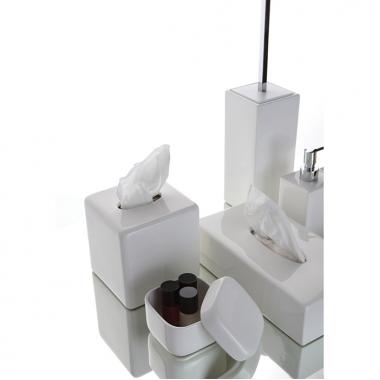 Bertocci Le Ceramiche Дозатор для жидкого мыла, настольный 7,5хh18х7,5см., цвет: белая керамика/хром