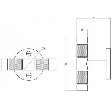 Bertocci Officina 01 Крючок, двойной, цвет: золото матовое