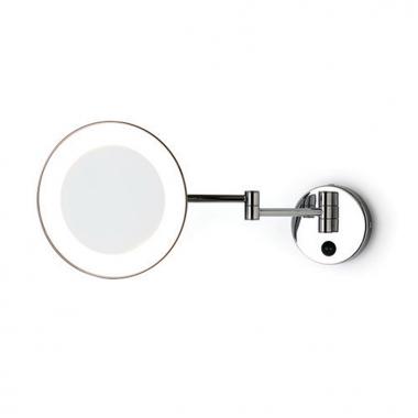 Bertocci Specchi Зеркало косметические, настенное круглое зеркало с LED-подсветкой,выключателем,3-кратное увеличение, цвет: хром