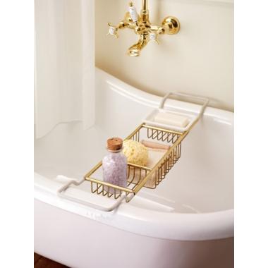 Полочка Sbordoni Accessori для ванны, с керамической вставкой, решётчатая Chrome