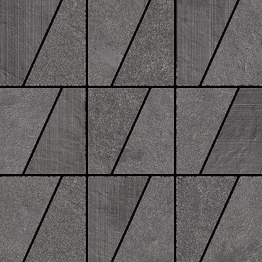 Ardesia Mix Antracite Mix Naturale Ret. Mosaico Trapezi 37.5x37.5