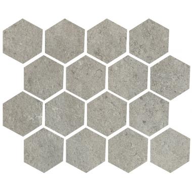 Promenade Argento Naturale Ret. Mosaico Esagona 25x30