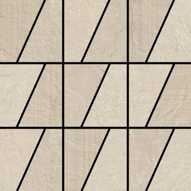 Ardesia Mix Avorio Mix Naturale Ret. Mosaico Trapezi 37.5x37.5