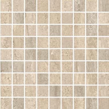 Travertini Due Beige Lux Ret. Mosaico Tessera 3-3 30x30