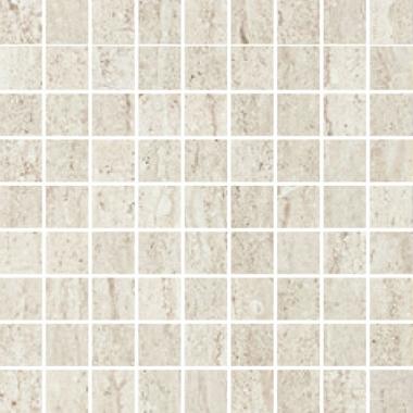 Travertini Due Bianco Lux Ret. Mosaico Tessera 3-3 30x30