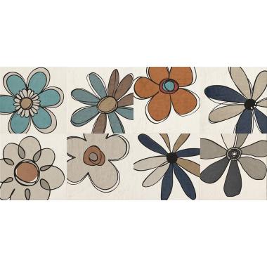 Mat C Dec Daisy Mix 8 Naturale 40x40