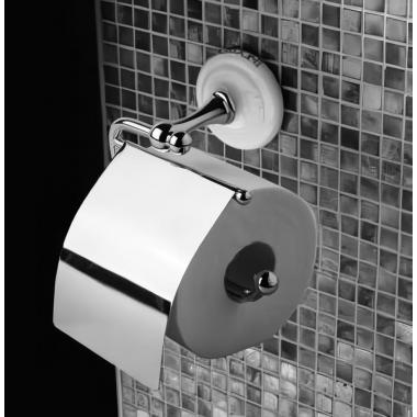 Держатель для туалетной бумаги Sbordoni Calla настенный, с крышкой, белый Chrome