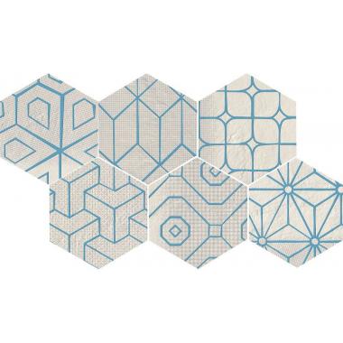 Mat Dec Blu mix 6 Cloud Naturale Esagona 24x27.7