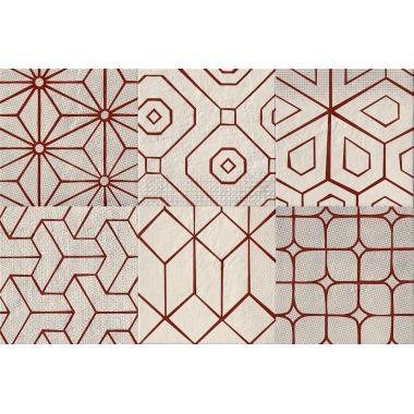 Mat Dec Red mix 6 Oyster Naturale 20x20