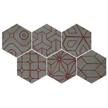 Mat Dec Red mix 6 Zinc Naturale Esagona 24x27.7