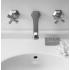 Смеситель для раковины Sbordoni Deco настенный, двухрычажный, на 3 отверстия Chrome