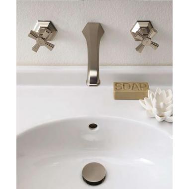 Смеситель для раковины Sbordoni Deco Prestige настенный,  двухрычажный, на 3 отверстия Chrome