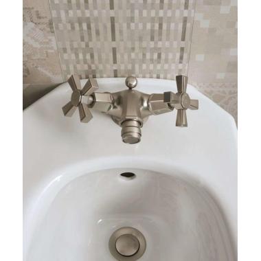Смеситель для биде Sbordoni Deco Prestige двухрычажный, с донным клапаном, на 1 отверстие Chrome