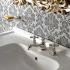 Смеситель для раковины Sbordoni Deco двухрычажный, с донным клапаном, на 3 отверстия, высота 95 мм Chrome