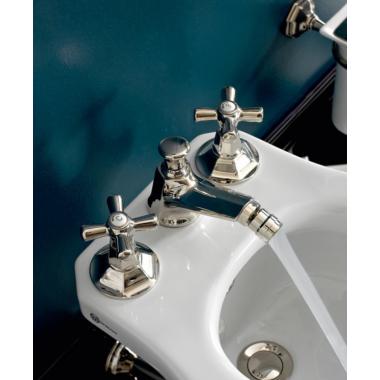 Смеситель для биде Sbordoni Deco двухрычажный, с донным клапаном, на 3 отверстия Chrome