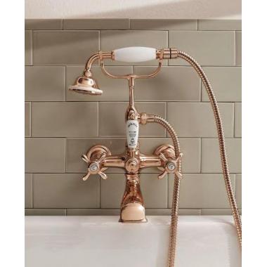 Смеситель для ванны Sbordoni Firenze настенный, двухрычажный, с ручным душем Brass