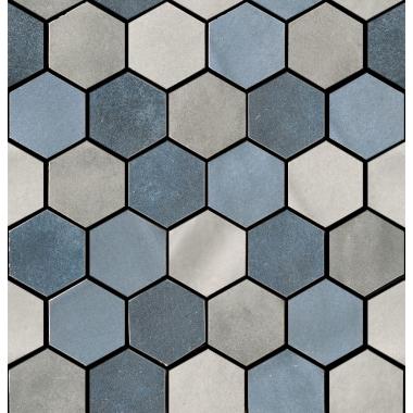 Materia Prima Mix Blue Naturale Mosaico Esagona 27x27