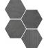 Silver Stone Mix Graphite Strutturato Ret. Esagono 19x22