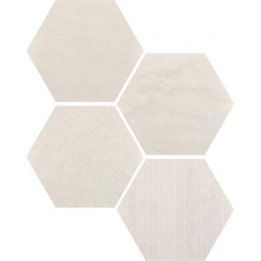 Silver Stone Mix Ivory Strutturato Ret. Esagono 19x22