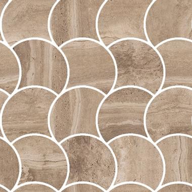 Reverso Noce Naturale Ret. Mosaico Wavy 28.4x28.4