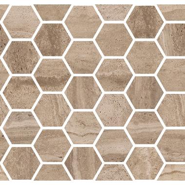 Reverso Noce Naturale Ret. Mosaico Esagono 30x30