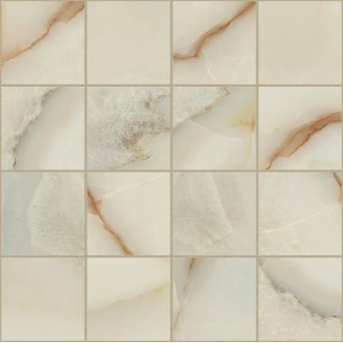 Les Bijoux de Rex Onyx blanche Glossy Ret. Mosaico 7.5-7.5 30x30