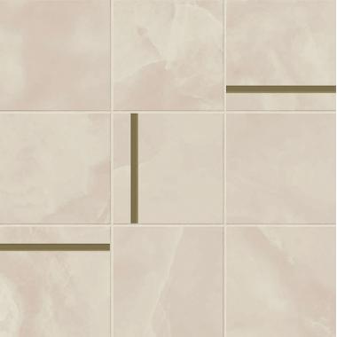 Anima Futura Pink Onyx Lucidato Composizione N Brass 30x30 Ret.