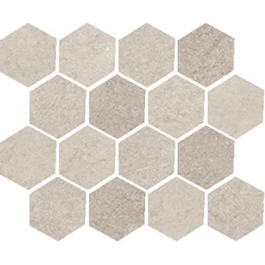 Materica Platino Naturale Ret. Mosaico Esagona 25x30