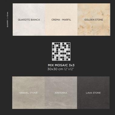 Play One Quarry все цвета Nat. Ret. Mosaic Mix 3-3 30x30