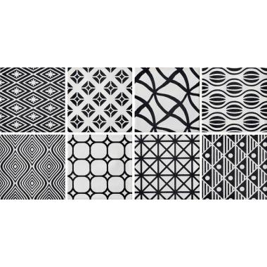 Key West Wave Mix Black Naturale 20x20